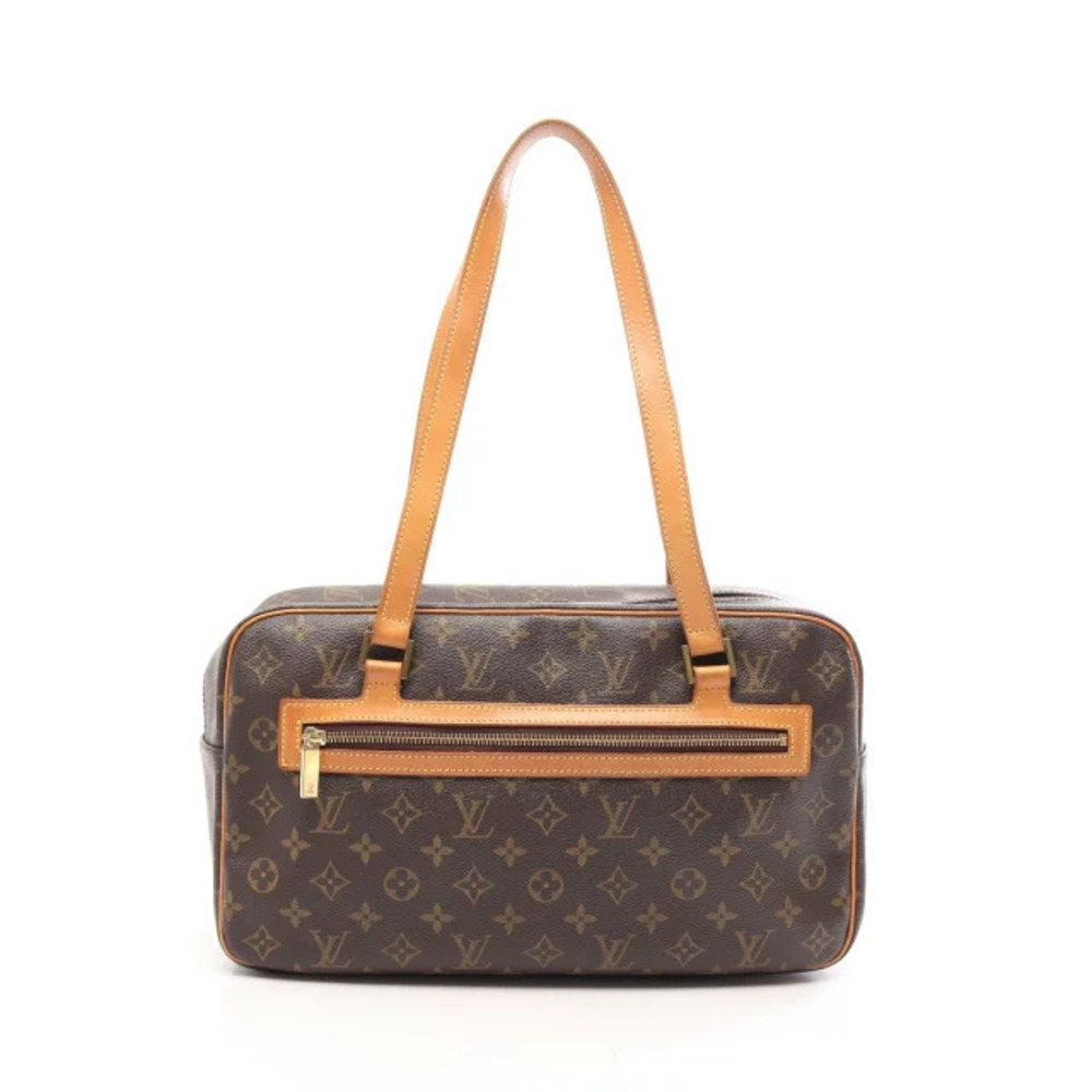 Louis Vuitton Cite Monogram Shoulder Bag Canvas Leather Brown